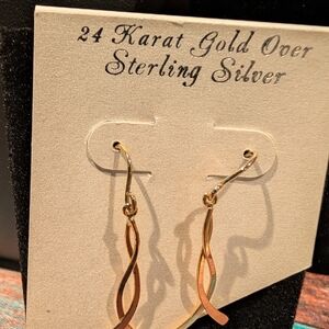 Elegant Gold Over Sterling Silver Earrings